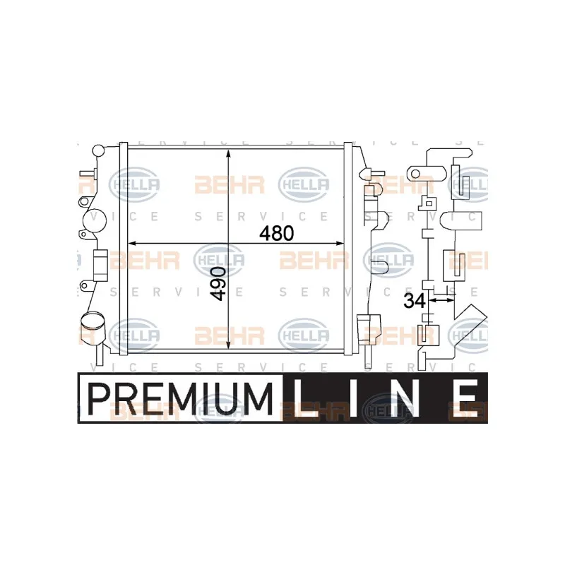 Radiateur, refroidissement du moteur HELLA 8MK 376 772-001