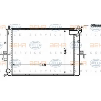 Radiateur, refroidissement du moteur HELLA 8MK 376 772-211