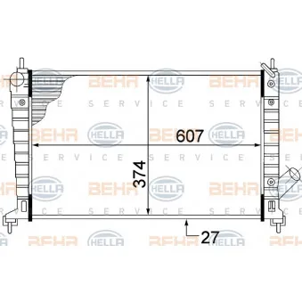 Radiateur, refroidissement du moteur HELLA 8MK 376 772-401