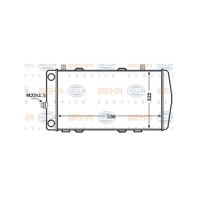 Radiateur, refroidissement du moteur HELLA 8MK 376 772-511