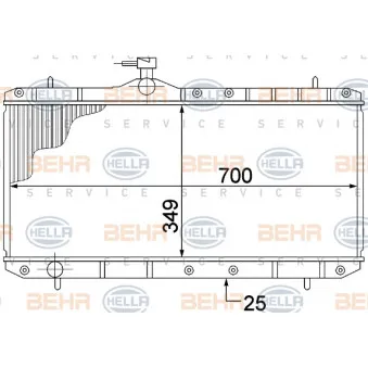 Radiateur, refroidissement du moteur HELLA 8MK 376 773-021