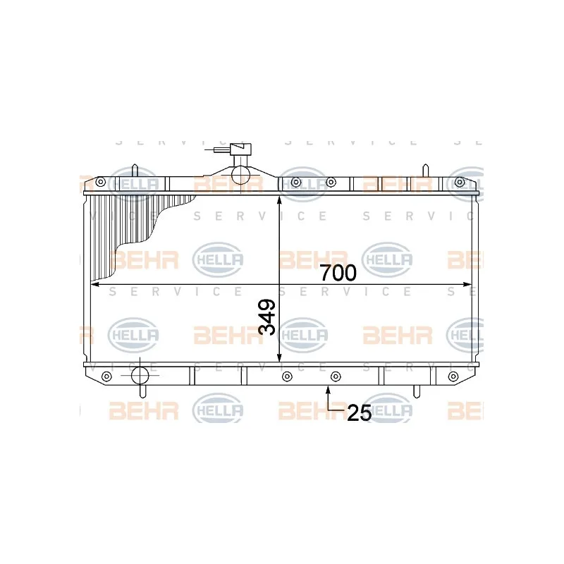 Radiateur, refroidissement du moteur HELLA 8MK 376 773-021