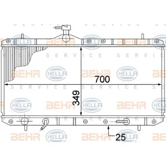 Radiateur, refroidissement du moteur HELLA 8MK 376 773-031