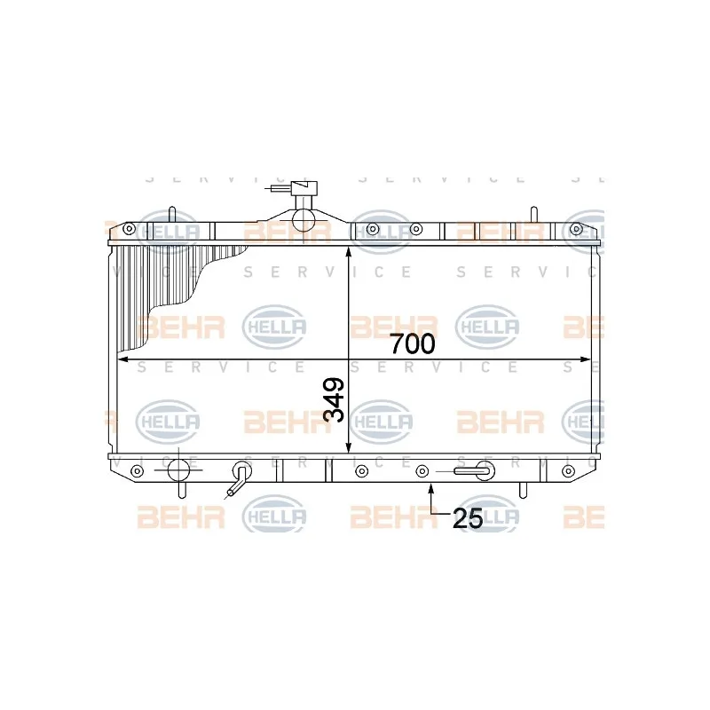 Radiateur, refroidissement du moteur HELLA 8MK 376 773-031