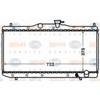 Radiateur, refroidissement du moteur HELLA 8MK 376 773-261
