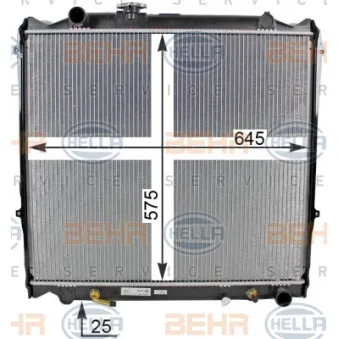 Radiateur, refroidissement du moteur HELLA 8MK 376 773-401