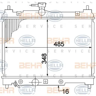 Radiateur, refroidissement du moteur HELLA 8MK 376 773-461