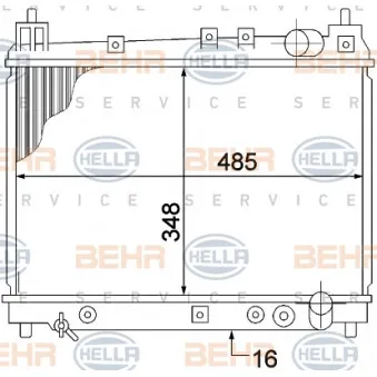 Radiateur, refroidissement du moteur HELLA 8MK 376 773-471