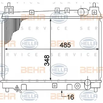 Radiateur, refroidissement du moteur HELLA 8MK 376 773-481