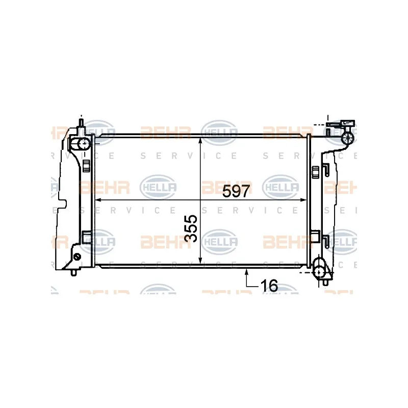 Radiateur, refroidissement du moteur HELLA 8MK 376 773-641