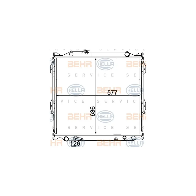 Radiateur, refroidissement du moteur HELLA 8MK 376 773-651