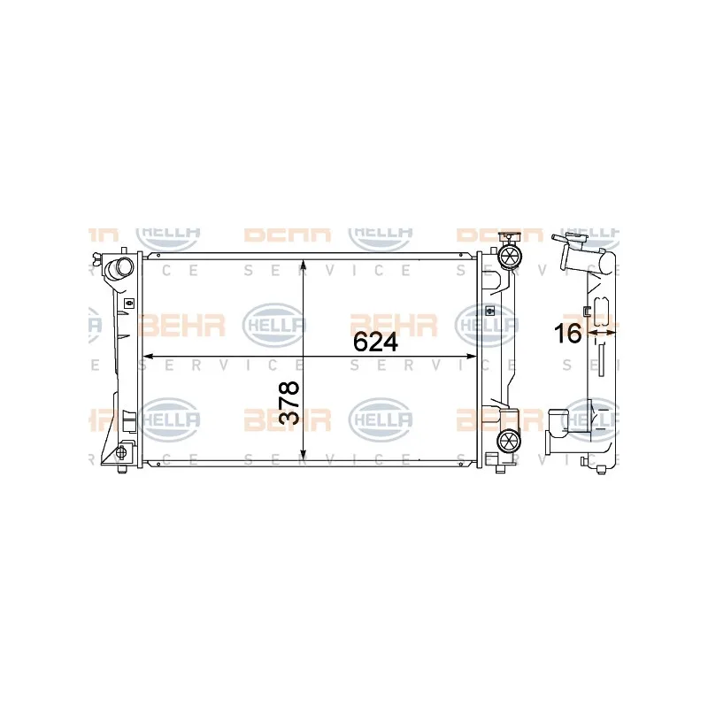 Radiateur, refroidissement du moteur HELLA 8MK 376 773-681