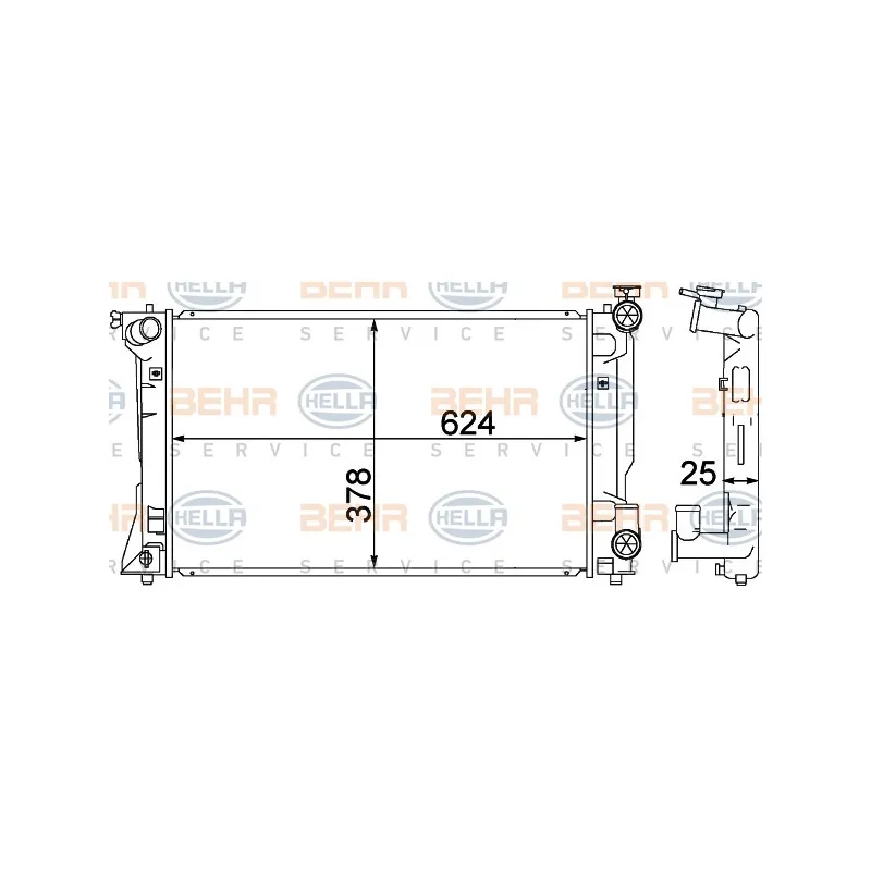 Radiateur, refroidissement du moteur HELLA 8MK 376 773-691
