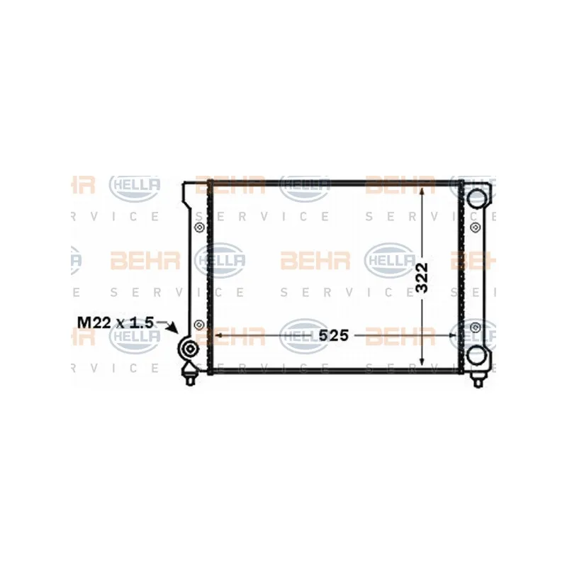 Radiateur, refroidissement du moteur HELLA 8MK 376 773-721