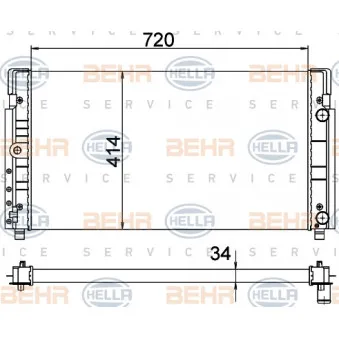 Radiateur, refroidissement du moteur HELLA 8MK 376 773-774