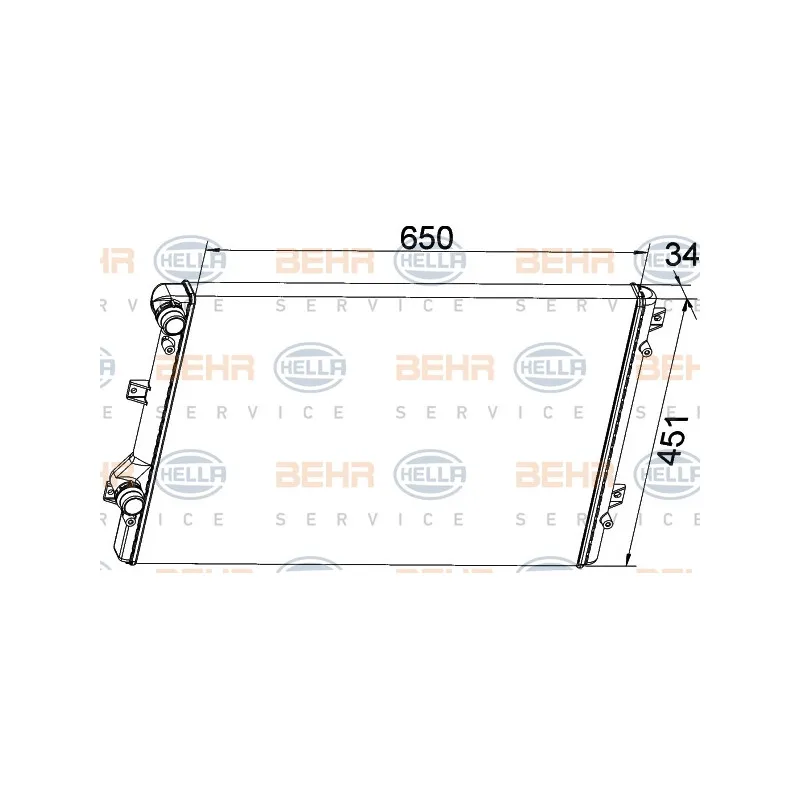 Radiateur, refroidissement du moteur HELLA 8MK 376 774-034