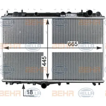 Radiateur, refroidissement du moteur HELLA 8MK 376 774-131