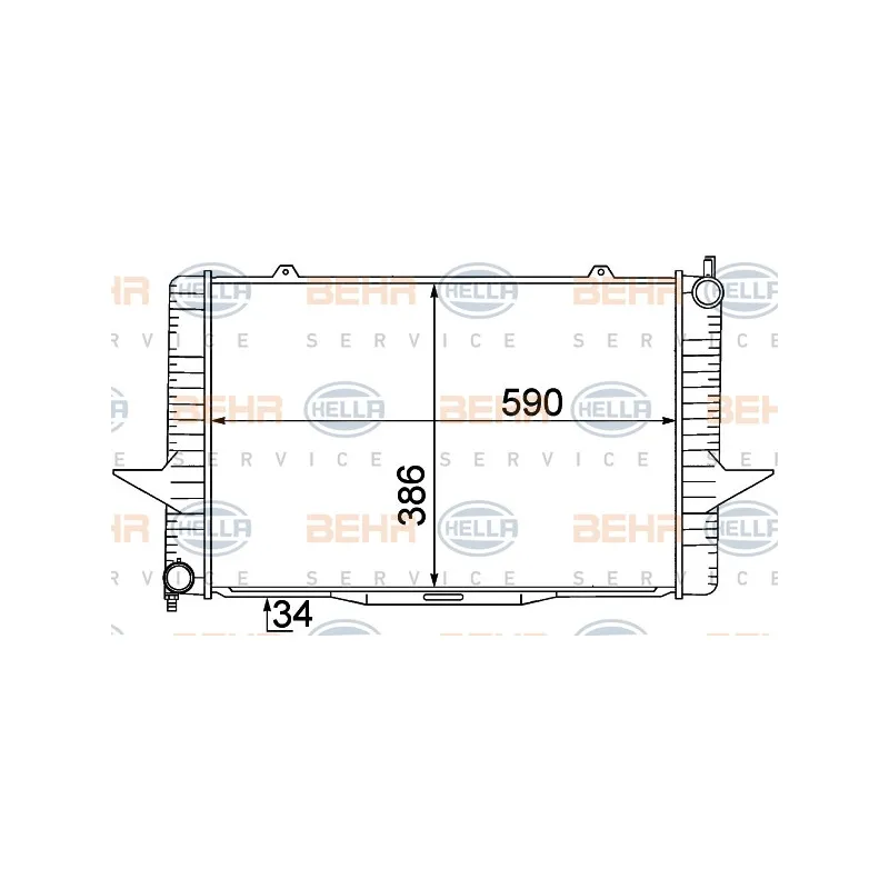 Radiateur, refroidissement du moteur HELLA 8MK 376 774-191