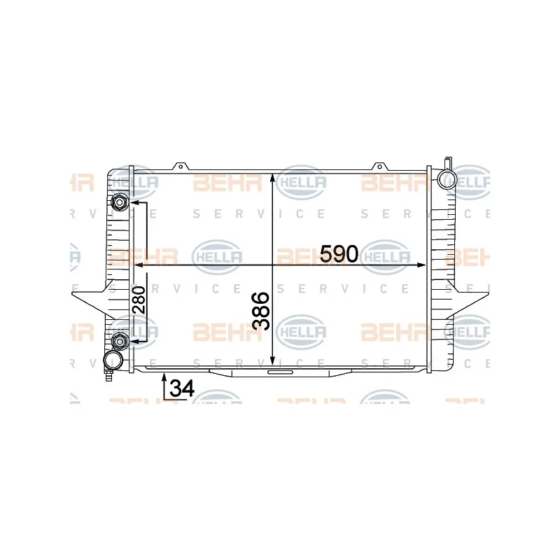 Radiateur, refroidissement du moteur HELLA 8MK 376 774-201