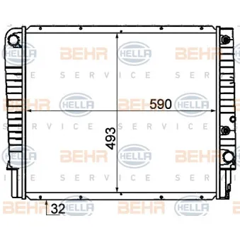 Radiateur, refroidissement du moteur HELLA 8MK 376 774-211