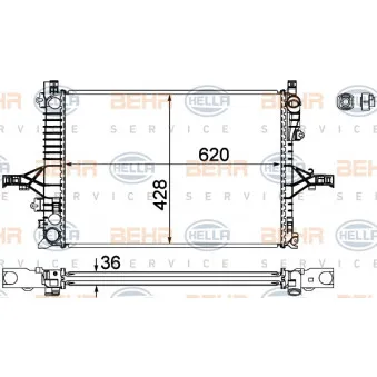 Radiateur, refroidissement du moteur HELLA 8MK 376 774-221