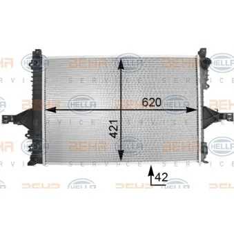 Radiateur, refroidissement du moteur HELLA 8MK 376 774-231