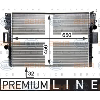 Radiateur, refroidissement du moteur HELLA 8MK 376 774-421