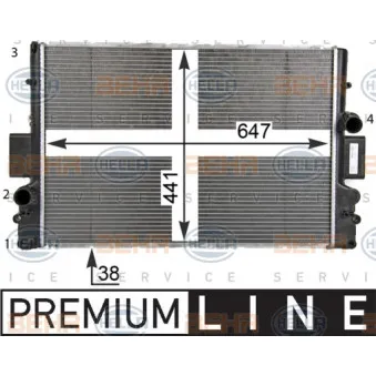 Radiateur, refroidissement du moteur HELLA 8MK 376 774-431
