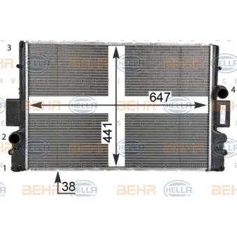 Radiateur, refroidissement du moteur HELLA 8MK 376 774-434