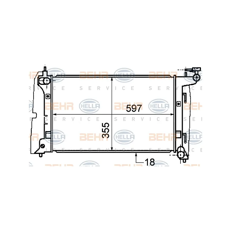 Radiateur, refroidissement du moteur HELLA 8MK 376 775-441