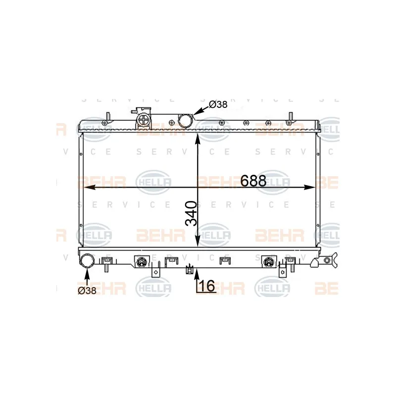 Radiateur, refroidissement du moteur HELLA 8MK 376 775-644