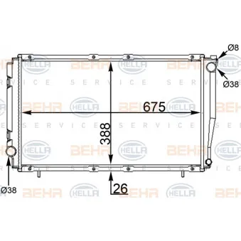 Radiateur, refroidissement du moteur HELLA 8MK 376 775-654