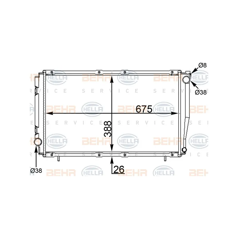 Radiateur, refroidissement du moteur HELLA 8MK 376 775-654