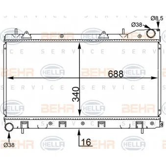 Radiateur, refroidissement du moteur HELLA 8MK 376 775-664