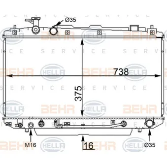 Radiateur, refroidissement du moteur HELLA