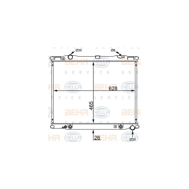 Radiateur, refroidissement du moteur HELLA 8MK 376 775-734