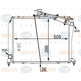 Radiateur, refroidissement du moteur HELLA 8MK 376 775-764