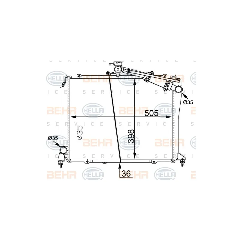 Radiateur, refroidissement du moteur HELLA 8MK 376 775-764