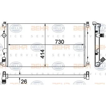 Radiateur, refroidissement du moteur HELLA 8MK 376 780-671