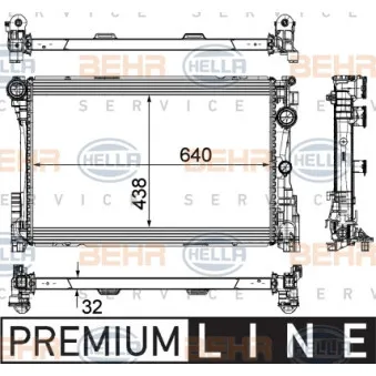 Radiateur, refroidissement du moteur HELLA 8MK 376 780-691