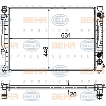 Radiateur, refroidissement du moteur HELLA 8MK 376 781-031