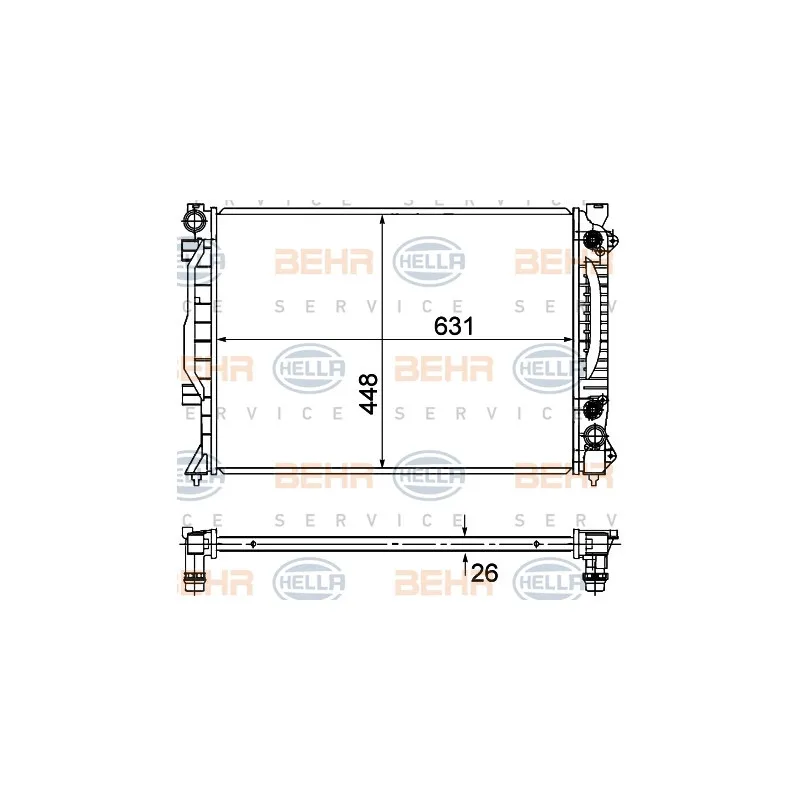 Radiateur, refroidissement du moteur HELLA 8MK 376 781-031