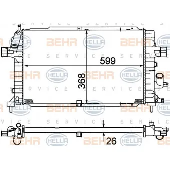 Radiateur, refroidissement du moteur HELLA 8MK 376 781-041