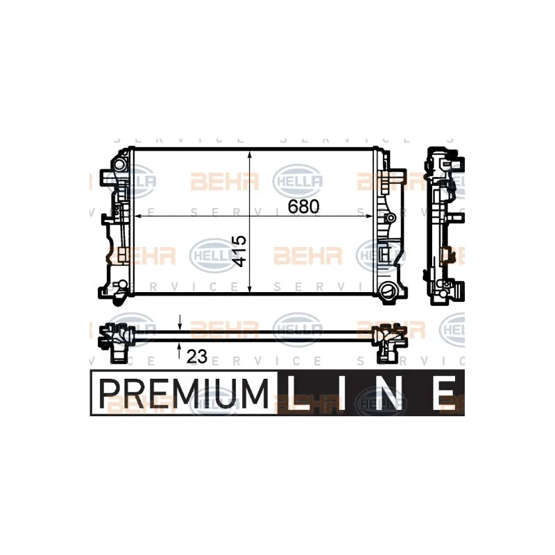 Radiateur, refroidissement du moteur HELLA 8MK 376 782-051