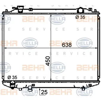 Radiateur, refroidissement du moteur HELLA 8MK 376 787-101