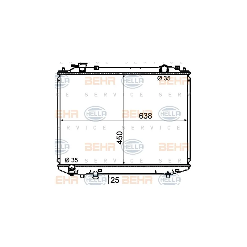 Radiateur, refroidissement du moteur HELLA 8MK 376 787-101