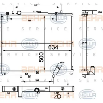 Radiateur, refroidissement du moteur HELLA 8MK 376 787-111
