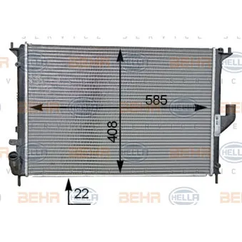 Radiateur, refroidissement du moteur HELLA 8MK 376 787-341