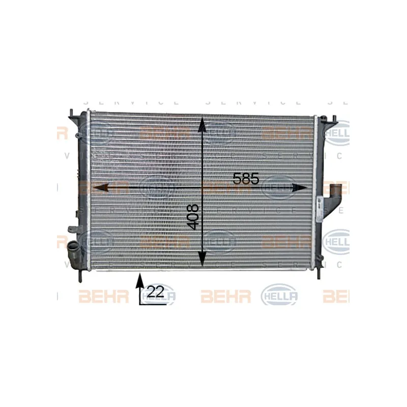 Radiateur, refroidissement du moteur HELLA 8MK 376 787-341
