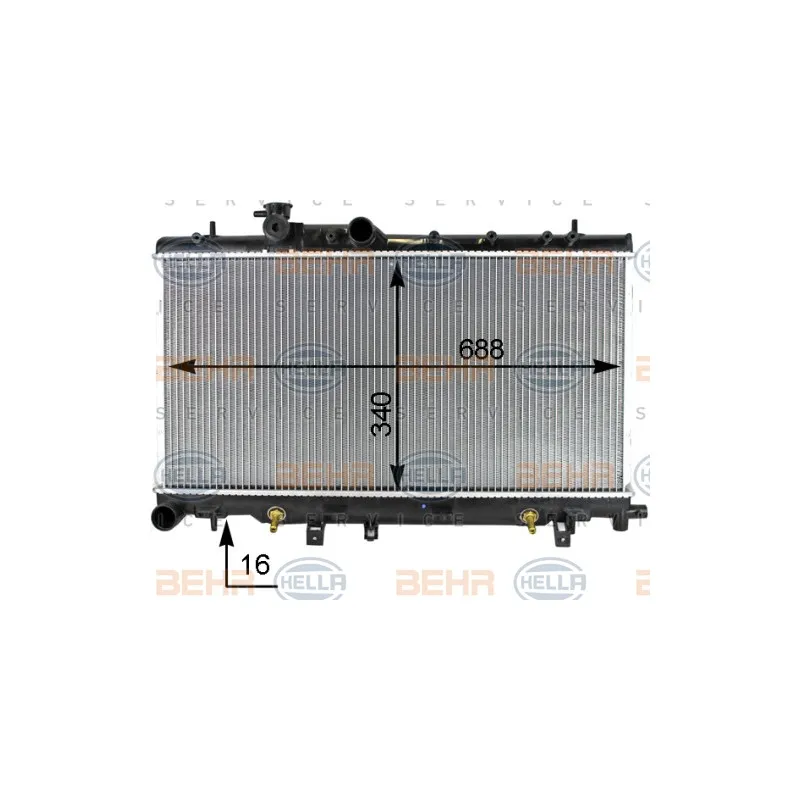 Radiateur, refroidissement du moteur HELLA 8MK 376 787-661